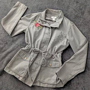 Loft Olive Green Twill Jacket, Size XS